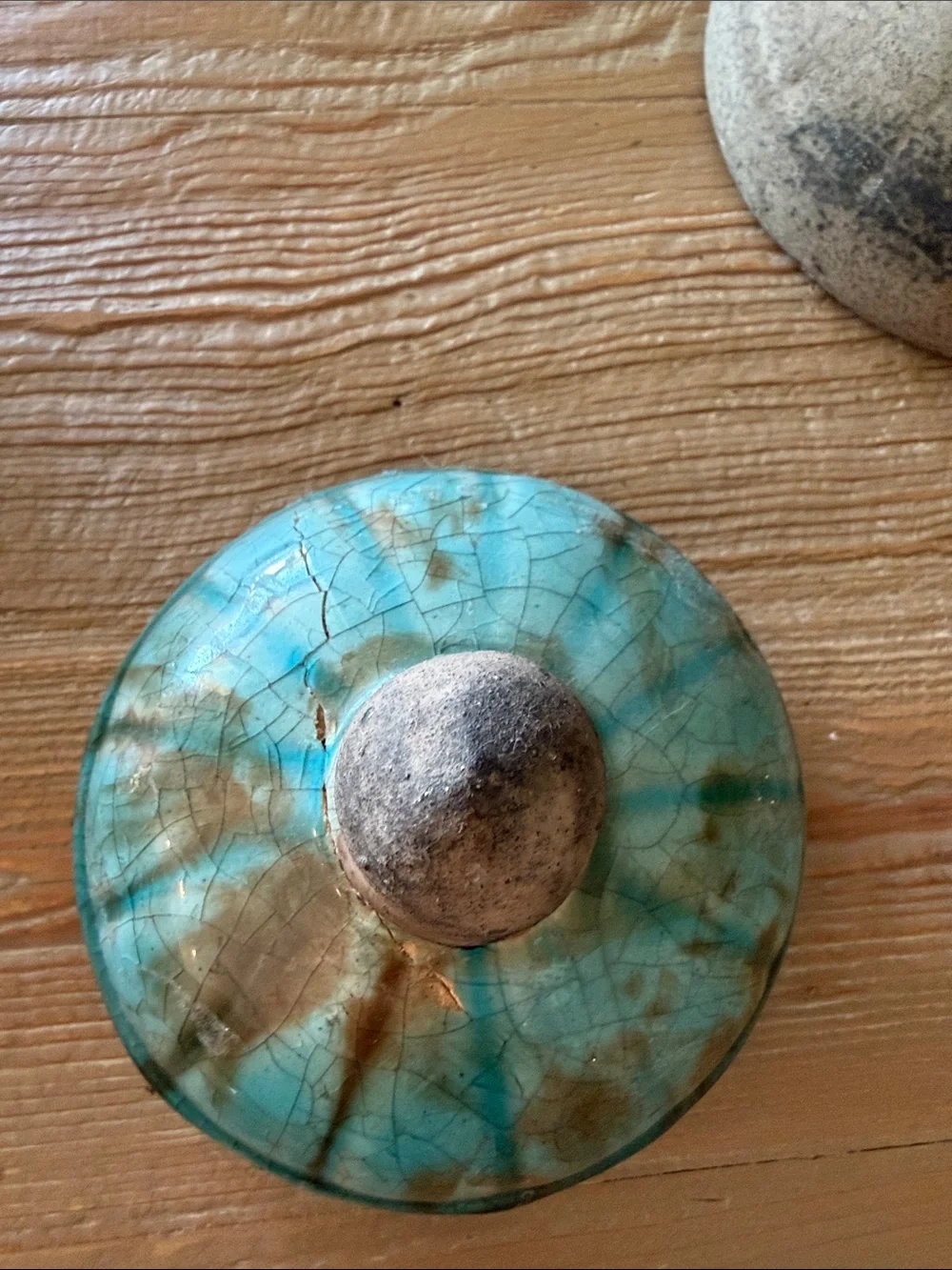 Turquoise and Brown Textured Decorative Vase